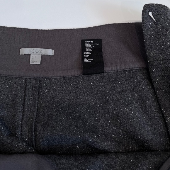 COS Gray Wool Tweed Wide Leg Trousers - Picture 4 of 7